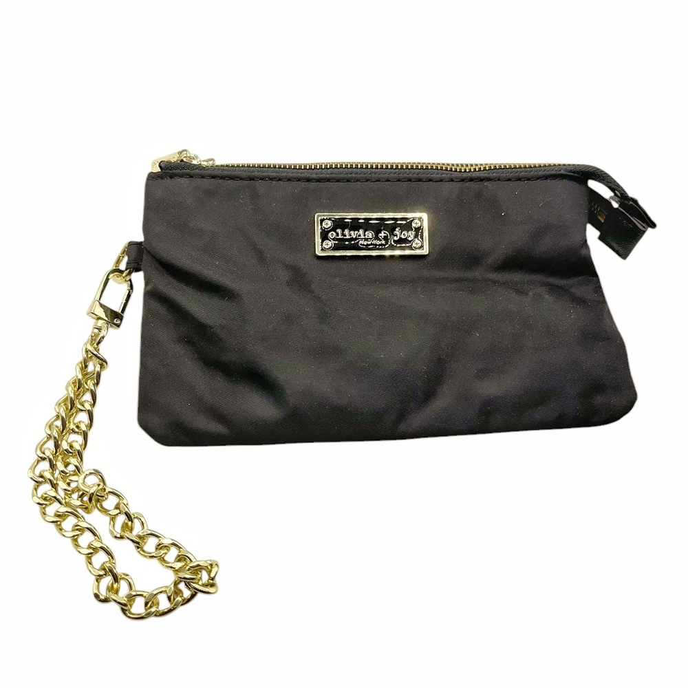 Olivia + Joy Black Triple Pocket Wristlet